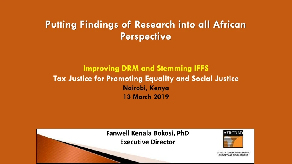 putting findings of research into all african perspective