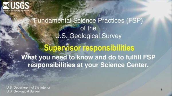Fundamental Science Practices (FSP) of the U.S. Geological Survey