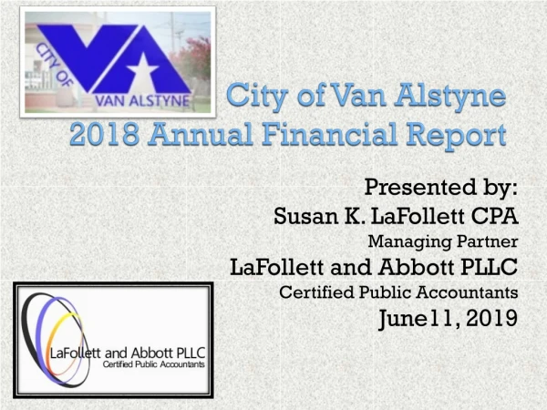 City of Van Alstyne 2018 Annual Financial Report