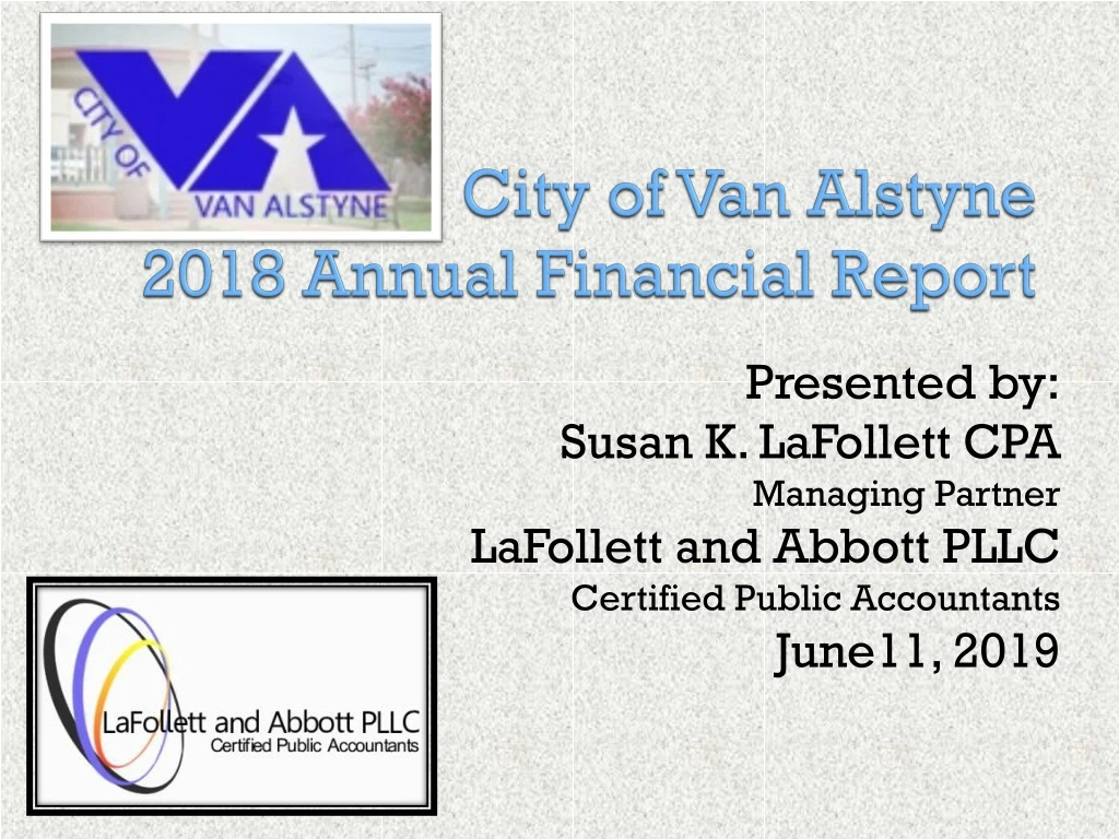 city of van alstyne 2018 annual financial report