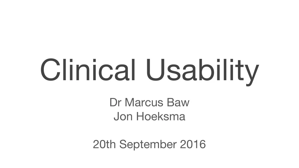clinical usability