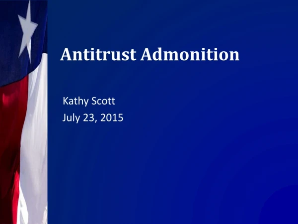 Antitrust Admonition