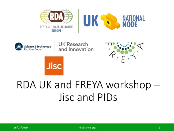 RDA UK and FREYA workshop – Jisc and PIDs