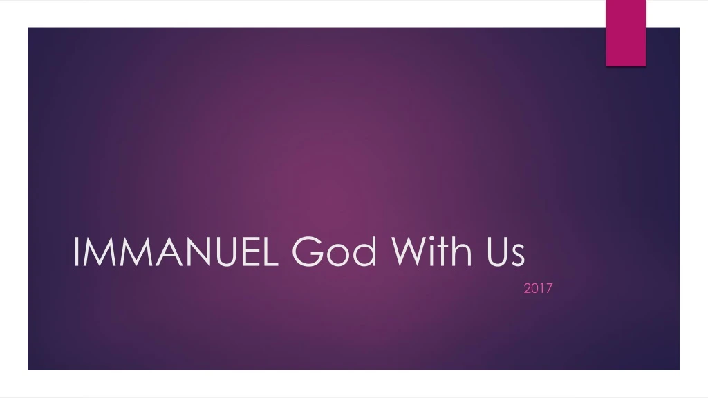 immanuel god with us