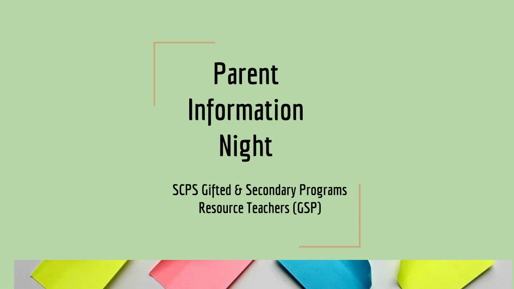 parent information night