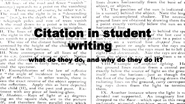 Citation in student writing
