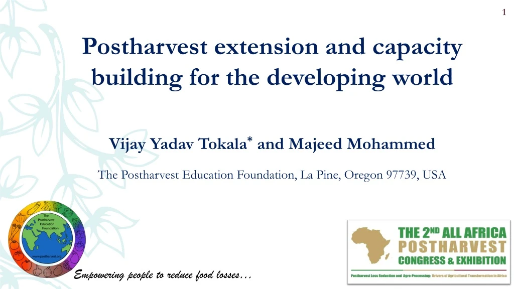 postharvest extension and capacity building