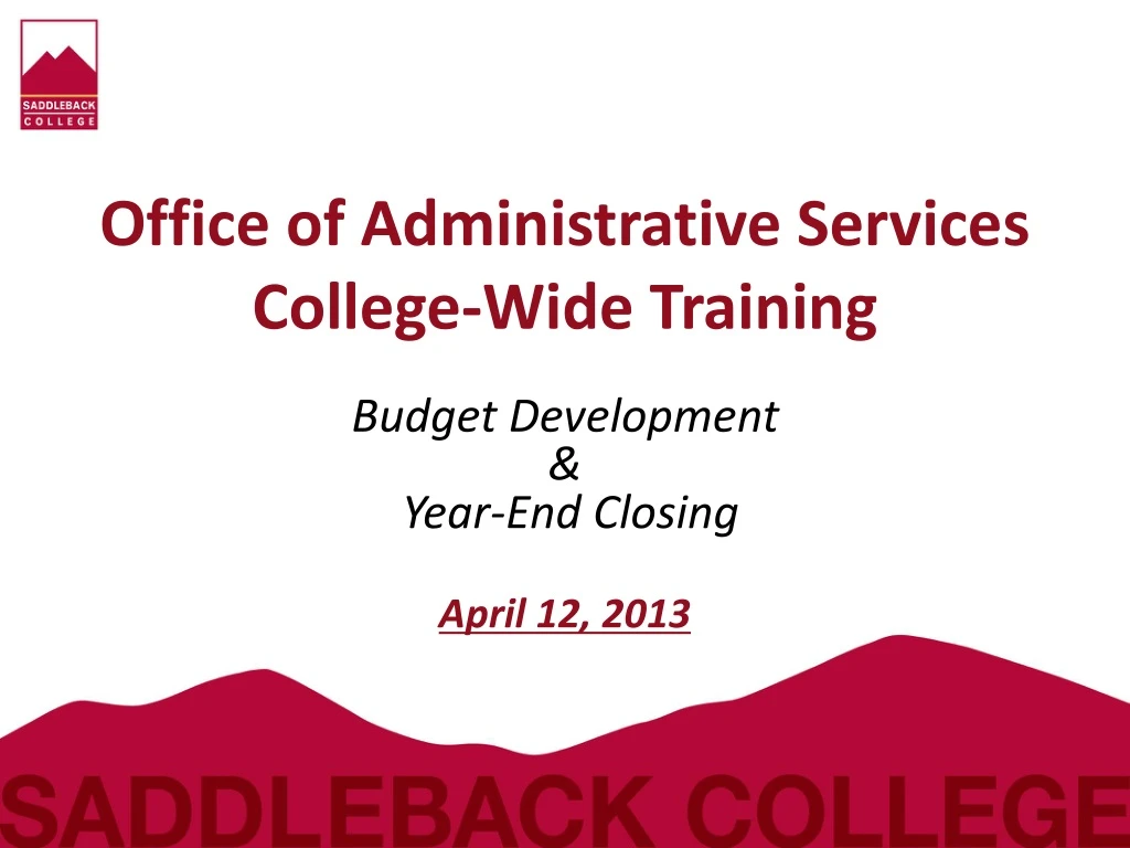 office of administrative services college wide training
