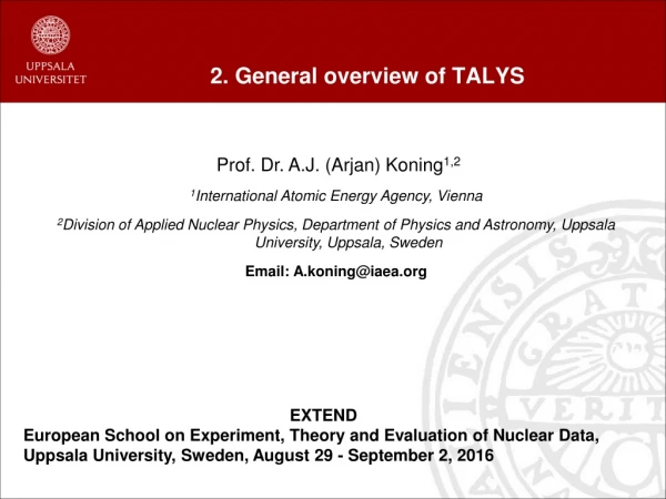 2. General overview of TALYS