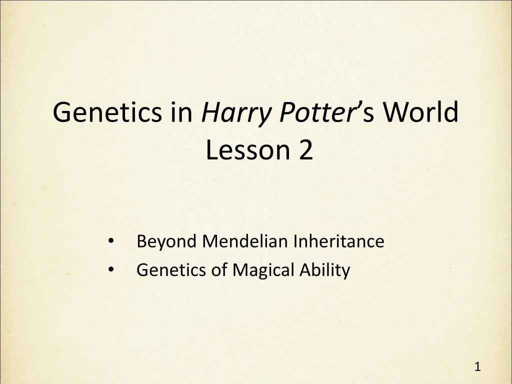 genetics in harry potter s world lesson 2
