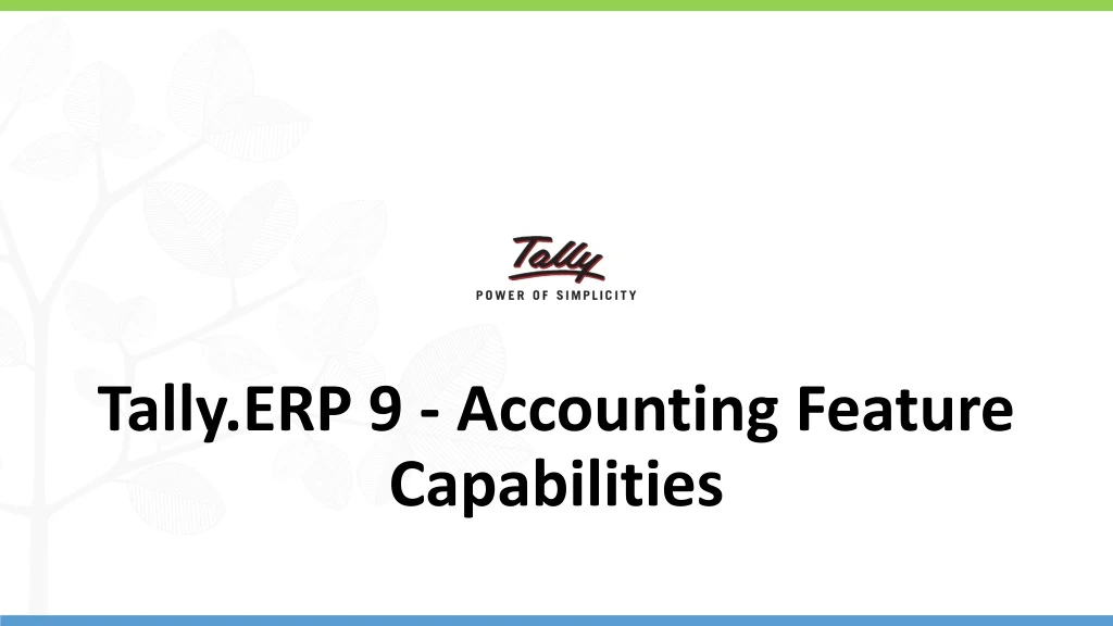 tally erp 9 accounting feature capabilities