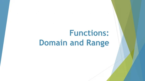 Functions: Domain and Range
