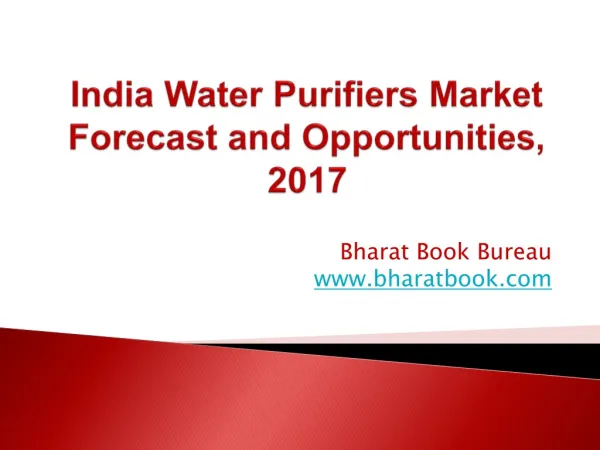 India Water Purifiers Market Forecast and Opportunities, 2017