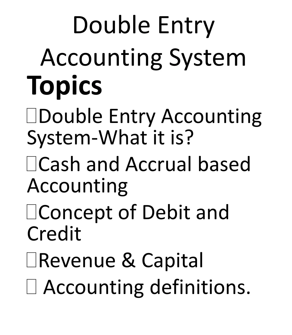 double entry accounting system