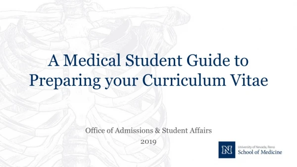A Medical Student Guide to Preparing your Curriculum Vitae