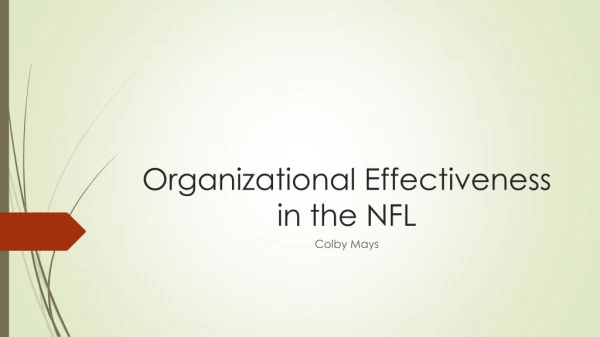 Organizational Effectiveness in the NFL