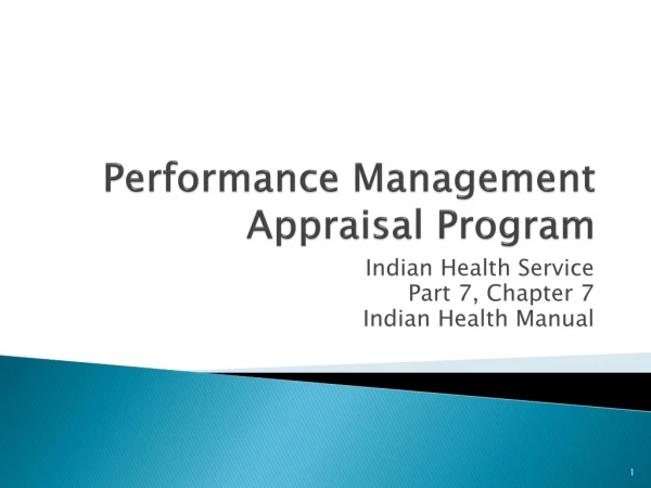 Performance Management Appraisal Program