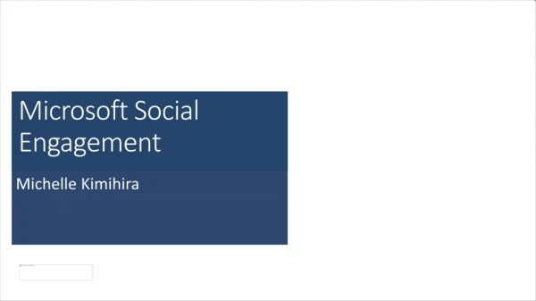 Microsoft Social Engagement