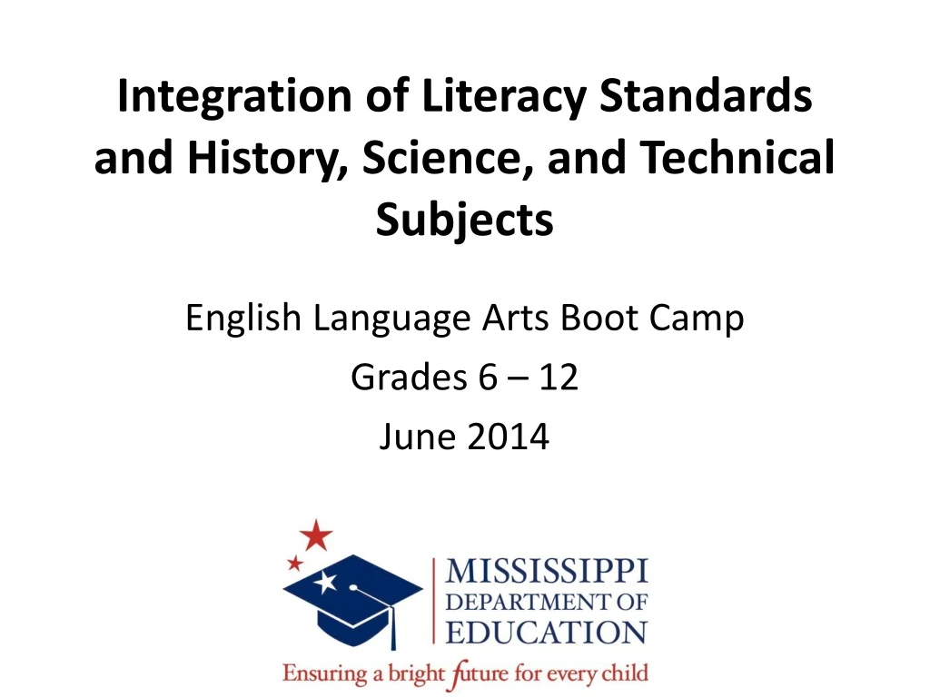 integration of literacy standards and history science and technical subjects