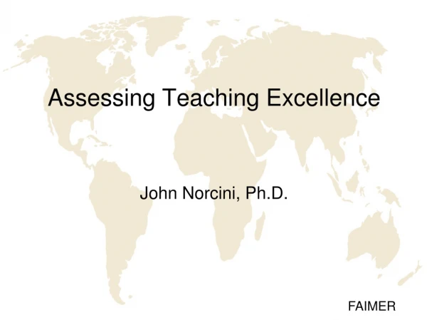 Assessing Teaching Excellence