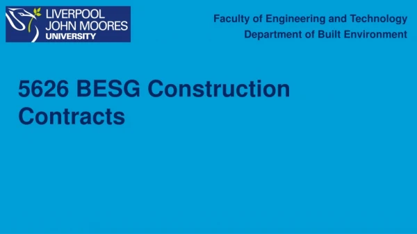 5626 BESG Construction Contracts