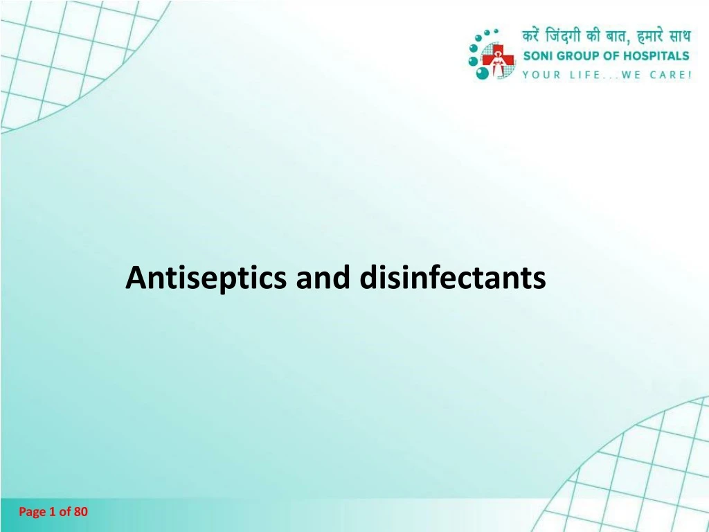 antiseptics and disinfectants