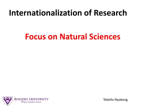 Internationalization of Research