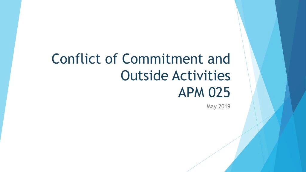 conflict of commitment and outside activities apm 025