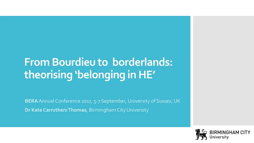 from bourdieu to borderlands theorising belonging in he