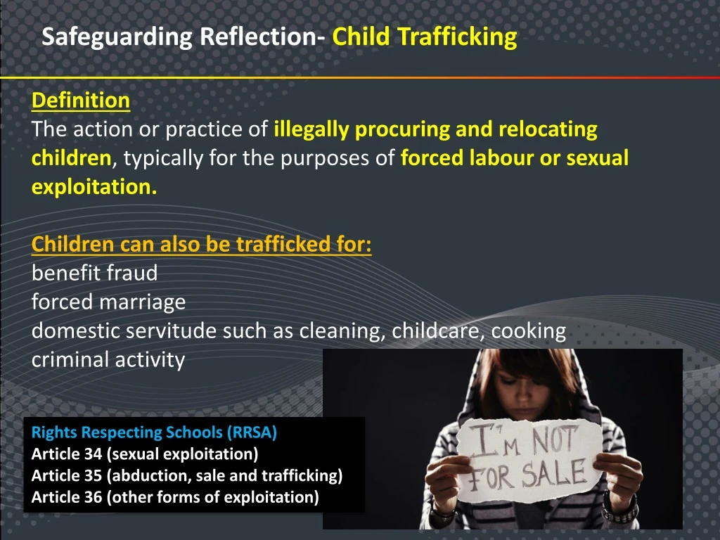 safeguarding reflection child trafficking