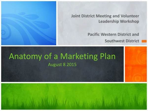 Anatomy of a Marketing Plan August 8 2015