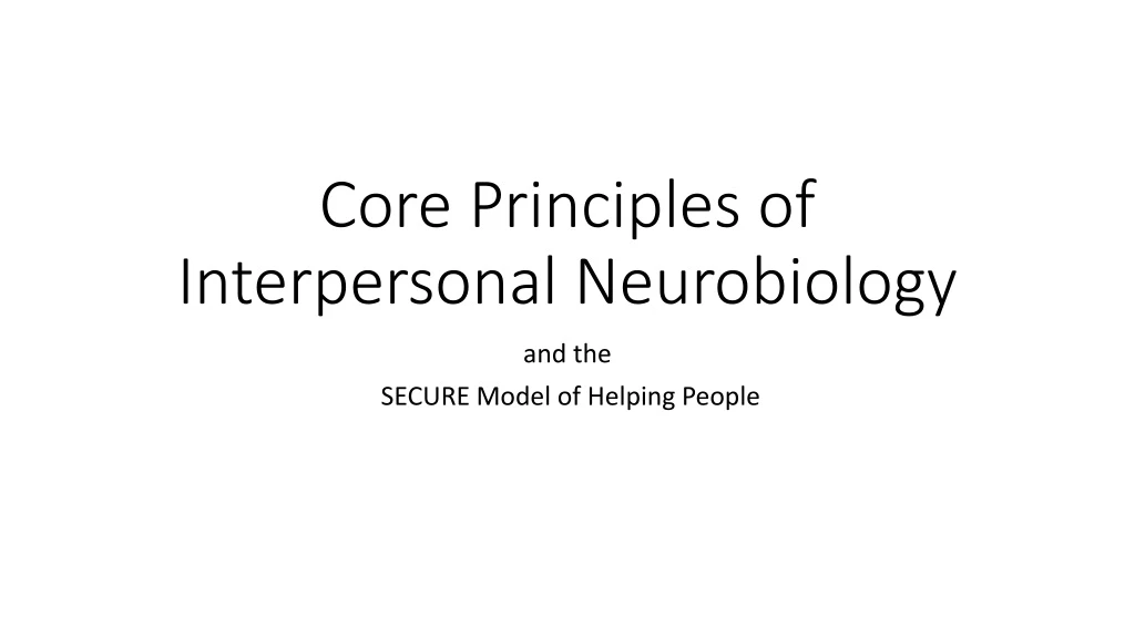 core principles of interpersonal neurobiology