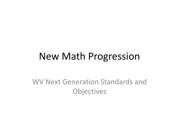 New Math Progression