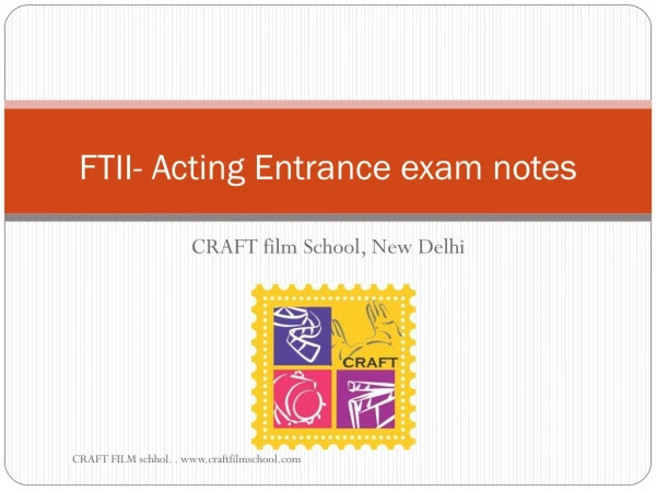 FTII- Acting Entrance exam notes