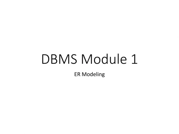 DBMS Module 1