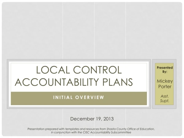 Local Control Accountability plans