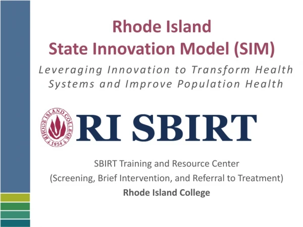 Rhode Island State Innovation Model (SIM)