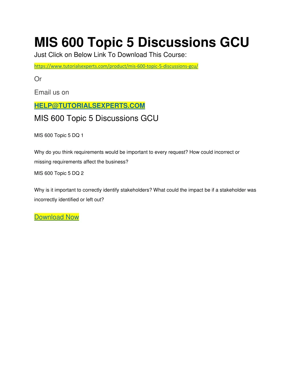 mis 600 topic 5 discussions gcu just click