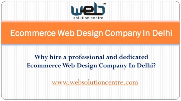 Ecommerce Website Design Company In Delhi