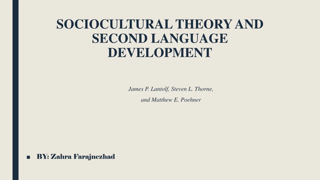 sociocultural theory and second language