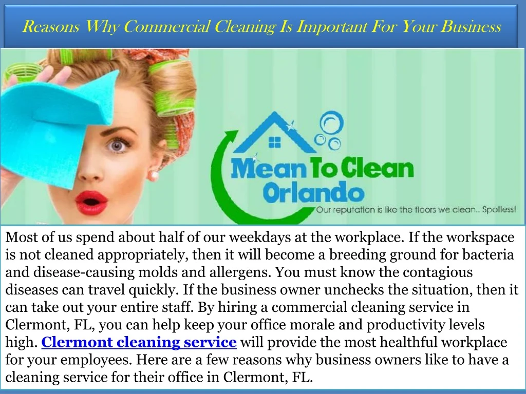 reasons why commercial cleaning is important for your business