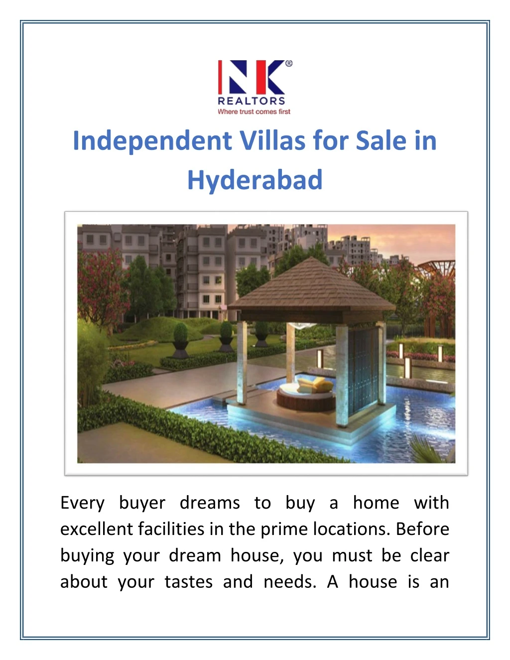 independent villas for sale in hyderabad