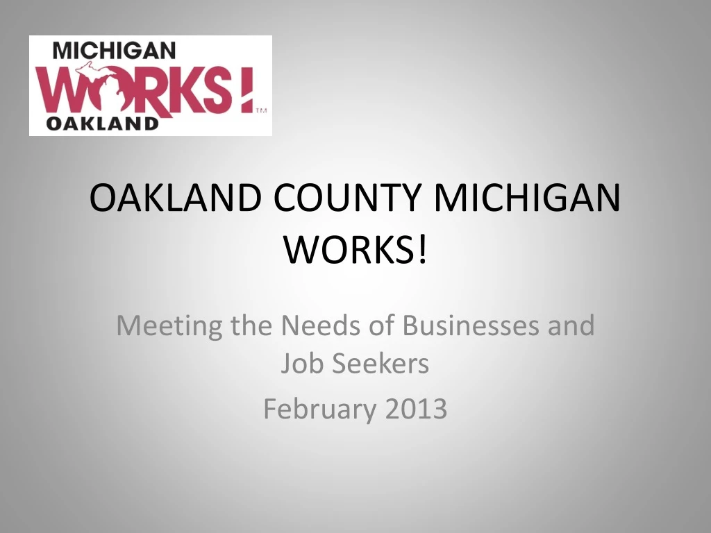 oakland county michigan works