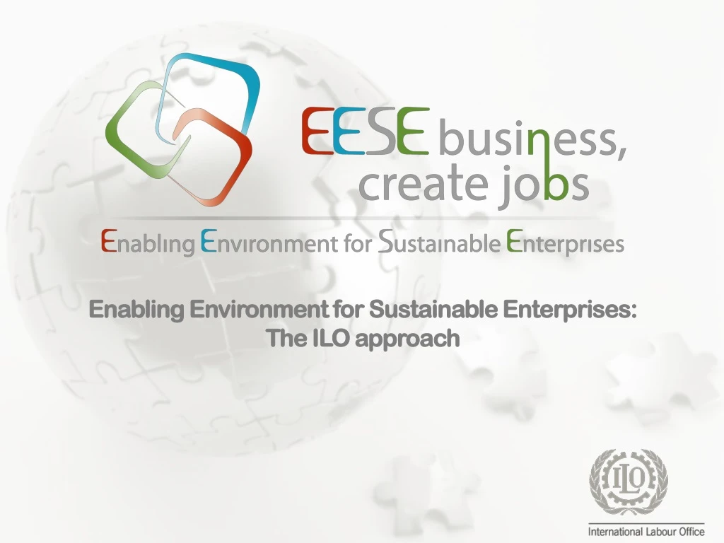 enabling environment for sustainable enterprises the ilo approach