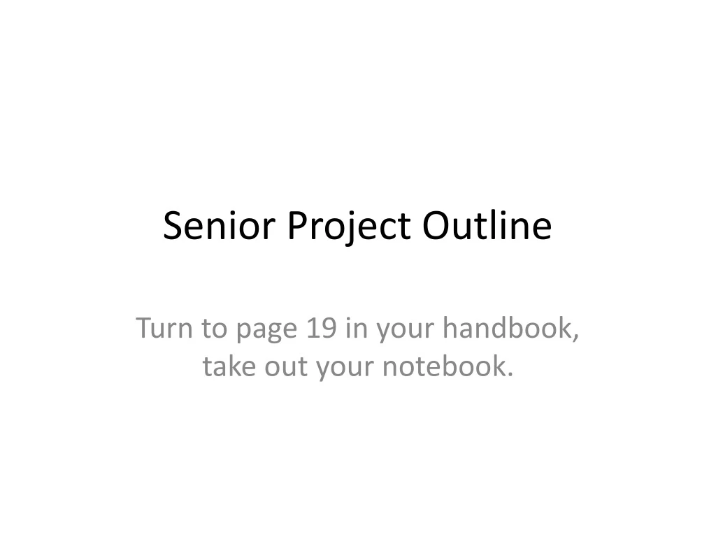 senior project outline