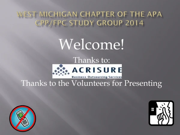 West Michigan Chapter of the APA CPP/FPC Study Group 2014