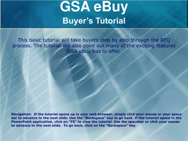 GSA eBuy Buyer’s Tutorial
