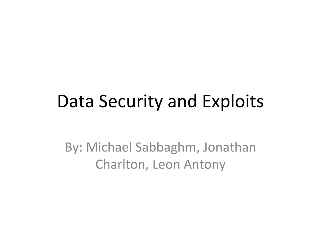 data security and exploits