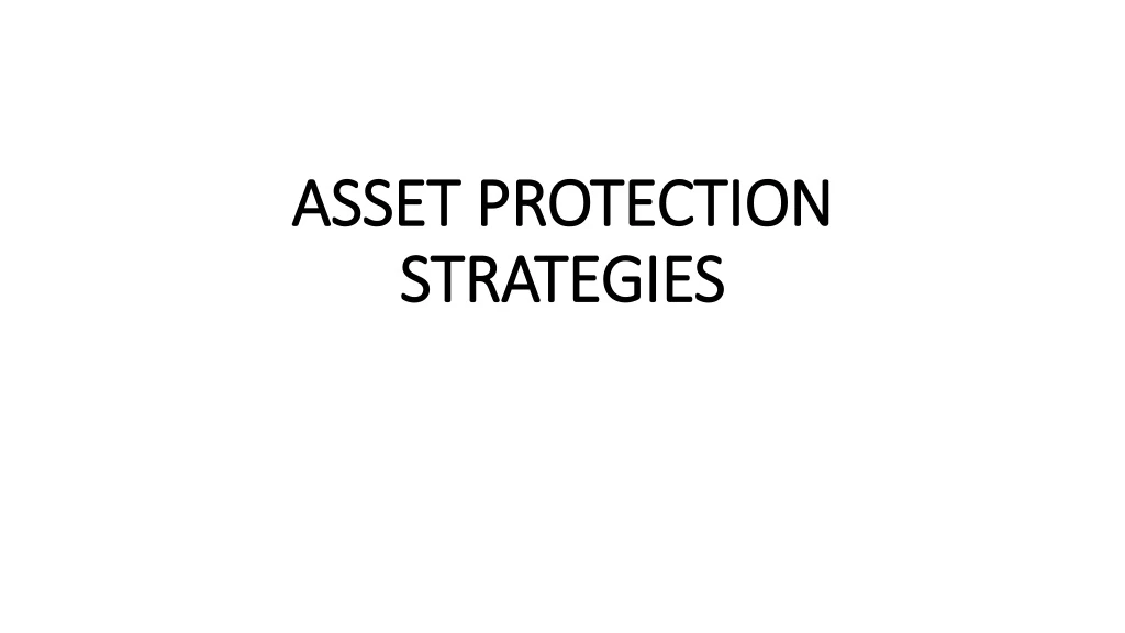 asset protection strategies