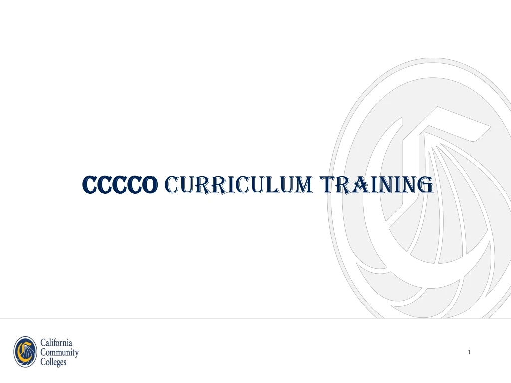 cccco curriculum training